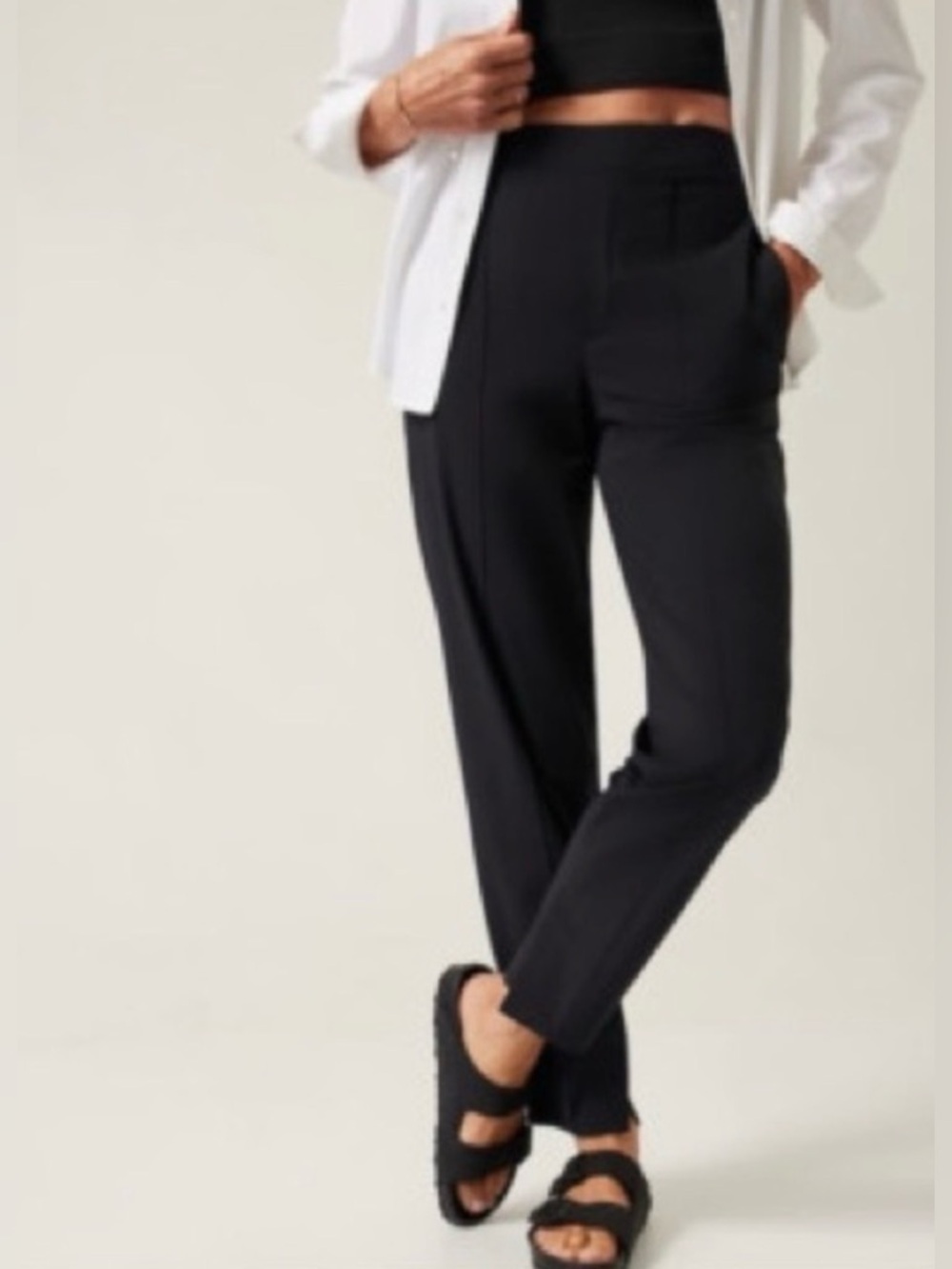 Athleta Brooklyn Heights High Rise Straight Leg Pant Black Size 8